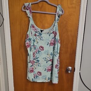 Floral Print Camisole with Ruffle Straps